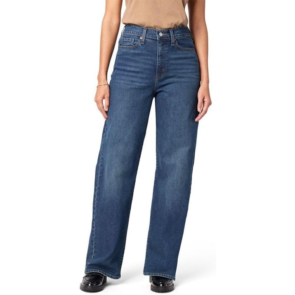 Women's High-Rise Loose Straight Jeans Stretch Denim Casual Fit